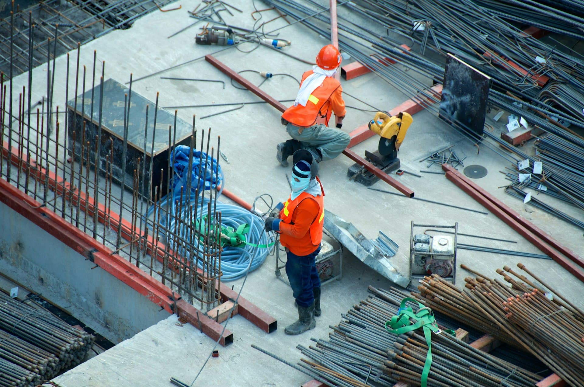 Équipe de construction sur chantier